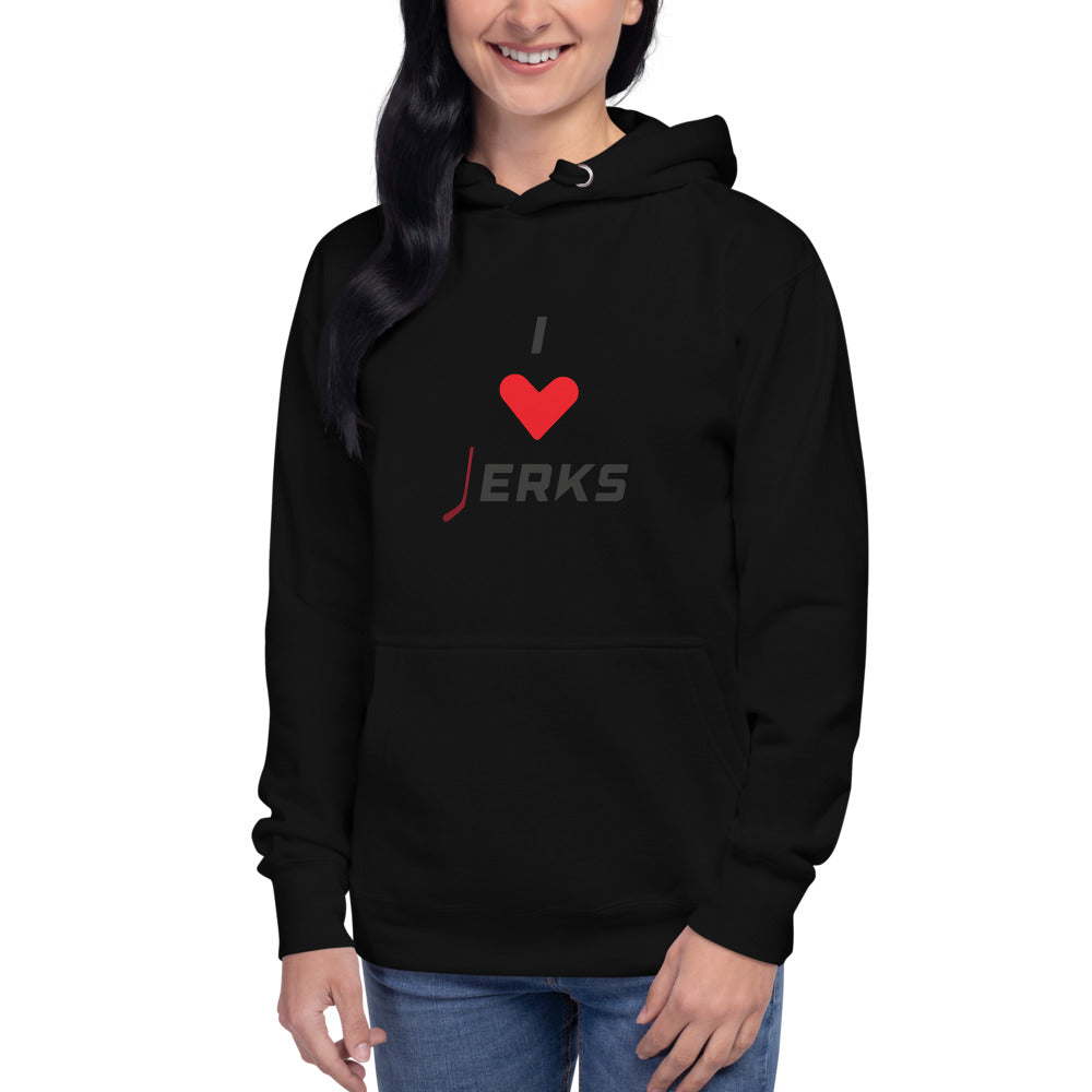 I Love Jerks Hockey Lover Premium Unisex Hoodie